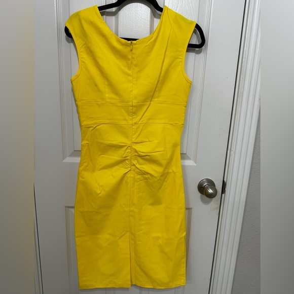 NWT - Retro Vintage Inspired Pinup Wiggle Dress w/ Bow in bright yellow - Large - Picture 2 of 5